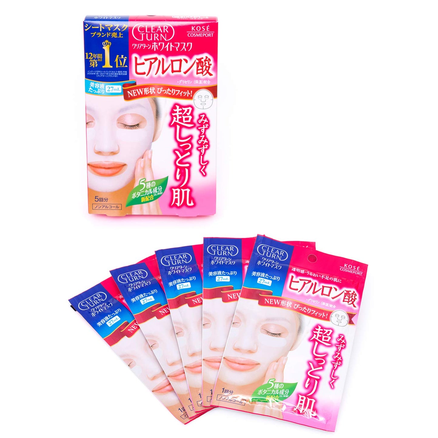 KOSE Clear Turn Hyaluronic Acid Mask 5pcs