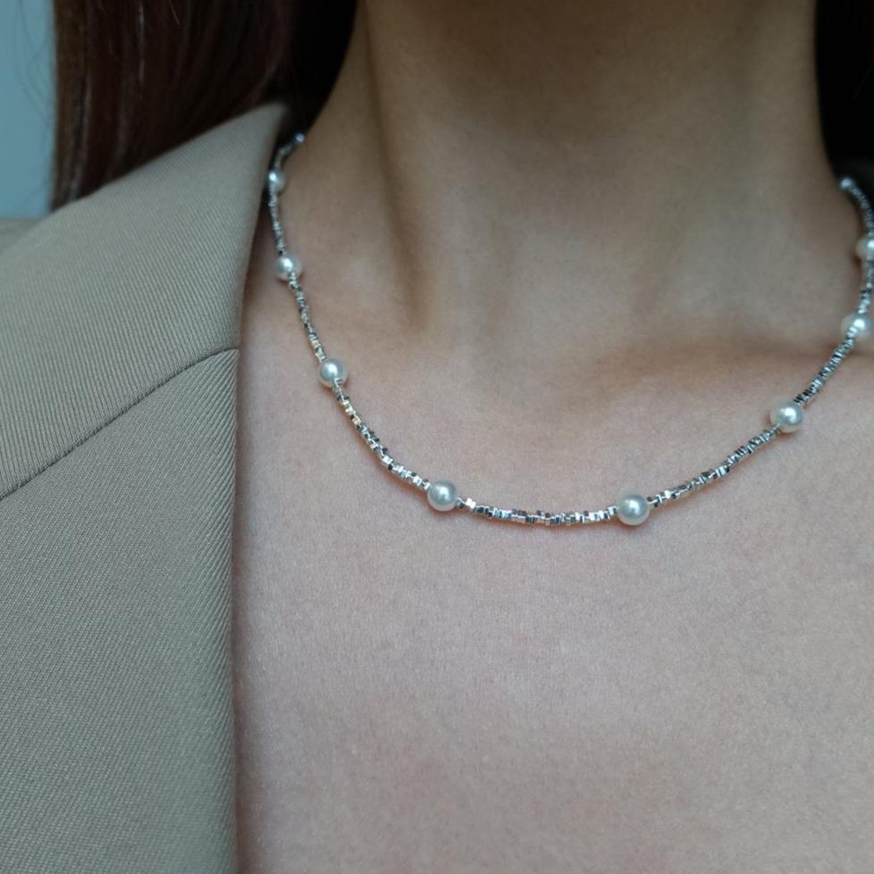 Silver Pearl Necklace