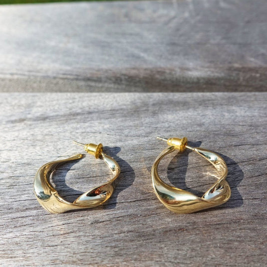 Gentle Swirl Hoop Earrings